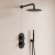 Delphi Loop Black Dual Concealed Shower Set with Fixed Head and Handset | Thumbnail Image