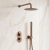 Delphi Loop Brushed Bronze Dual Concealed Shower Set with Fixed Head and Handset | Thumbnail Image