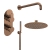 Delphi Loop Brushed Bronze Dual Concealed Shower Set with Fixed Head and Handset | Thumbnail Image