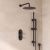 Delphi Loop Matt Black Dual Concealed Shower Set with Fixed Head and Slide Rail Kit | Thumbnail Image