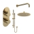 Delphi Loop Brushed Brass Dual Concealed Shower Set with Fixed Head and Slide Rail Kit | Thumbnail Image