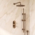 Delphi Loop Brushed Bronze Dual Concealed Shower Set with Fixed Head and Slide Rail Kit | Thumbnail Image
