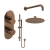 Delphi Loop Brushed Bronze Dual Concealed Shower Set with Fixed Head and Slide Rail Kit | Thumbnail Image