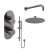 Delphi Loop Brushed Pewter Dual Concealed Shower Set with Fixed Head and Slide Rail Kit | Thumbnail Image