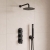 Delphi Loop Black Triple Concealed Shower Set with Fixed Head and Handset | Thumbnail Image