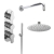 Delphi Loop Chrome Triple Concealed Shower Set with Fixed Head and Handset | Thumbnail Image