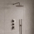 Delphi Loop Brushed Pewter Triple Concealed Shower Set with Fixed Head and Handset | Thumbnail Image