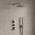 Delphi Loop Brushed Pewter Triple Concealed Shower Set with Fixed Head and Handset | Thumbnail Image