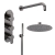 Delphi Loop Brushed Pewter Triple Concealed Shower Set with Fixed Head and Handset | Thumbnail Image