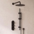 Delphi Loop Matt Black Triple Concealed Shower Set with Fixed Head and Slide Rail Kit | Thumbnail Image