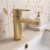 Delphi Loop Brushed Brass Mono Basin Mixer Tap (inc Press Top Waste) | Thumbnail Image