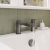 Delphi Loop Brushed Pewter Pillar Mounted Bath Filler Tap | Thumbnail Image