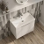 Delphi Lyra Satin White 600mm 1-Drawer Wall Hung Waterproof Vanity Unit with Basin | Thumbnail Image