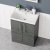Delphi Nordic Anthracite 600mm 2-Door Floor Standing Vanity Unit (inc Basin) | Thumbnail Image