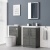 Delphi Nordic Anthracite 600mm 2-Door Floor Standing Vanity Unit (inc Basin) | Thumbnail Image