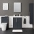 Delphi Nordic Soft Black 600mm 2-Door Floor Standing Vanity Unit (inc Basin) | Thumbnail Image