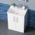 Delphi Nordic White 600mm 2-Door Floor Standing Vanity Unit (inc Basin) | Thumbnail Image