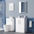 Delphi Nordic White 600mm 2-Door Floor Standing Vanity Unit (inc Basin) | Thumbnail Image