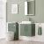 Delphi Nordic Green 600mm 2-Door Wall Hung Countertop Vanity Unit | Thumbnail Image