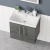 Delphi Nordic Anthracite 600mm 2-Door Wall Hung Vanity Unit (inc Basin) | Thumbnail Image