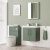 Delphi Nordic Green 600mm 2-Door Wall Hung Vanity Unit (inc Basin) | Thumbnail Image