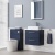 Delphi Nordic Midnight Blue 600mm 2-Drawer Wall Hung Countertop Vanity Unit | Thumbnail Image