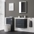 Delphi Nordic Soft Black 600mm 2-Drawer Wall Hung Vanity Unit (inc Basin) | Thumbnail Image