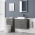 Delphi Nordic Anthracite 800mm 2-Drawer Wall Hung Countertop Vanity Unit | Thumbnail Image