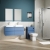 Delphi Penthouse Satin Blue 1200mm 4-Drawer Wall Hung Countertop Vanity Unit | Thumbnail Image