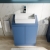 Delphi Penthouse Satin Blue 600mm 2-Door Floor Standing Countertop Vanity Unit | Thumbnail Image