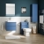 Delphi Penthouse Satin Blue 600mm 2-Drawer Wall Hung Countertop Vanity Unit | Thumbnail Image
