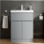 Delphi Penthouse Satin Grey 600mm 2-Door 1-Drawer Floor Standing Vanity Unit (inc Basin) | Thumbnail Image