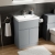 Delphi Penthouse Satin Grey 600mm 2-Door 1-Drawer Floor Standing Vanity Unit (inc Basin) | Thumbnail Image