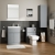 Delphi Penthouse Satin Grey 600mm 2-Door 1-Drawer Floor Standing Vanity Unit (inc Basin) | Thumbnail Image