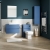 Delphi Penthouse Satin Blue 800mm 2-Drawer Wall Hung Countertop Vanity Unit | Thumbnail Image