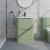 Delphi Polaris Satin Green 600mm 2-Drawer Floor Standing Vanity Unit (inc Basin) | Thumbnail Image