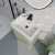 Delphi Polaris Satin Green 600mm 2-Drawer Floor Standing Vanity Unit (inc Basin) | Thumbnail Image