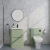 Delphi Polaris Satin Green 600mm 2-Drawer Floor Standing Vanity Unit (inc Basin) | Thumbnail Image