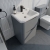 Delphi Polaris Satin Grey 600mm 2-Drawer Floor Standing Vanity Unit (inc Basin) | Thumbnail Image