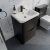 Delphi Polaris Satin Soft Black 600mm 2-Drawer Floor Standing Vanity Unit (inc Basin) | Thumbnail Image
