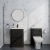 Delphi Polaris Satin Soft Black 600mm 2-Drawer Floor Standing Vanity Unit (inc Basin) | Thumbnail Image