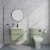 Delphi Polaris Satin Green 600mm 2-Drawer Wall Hung Vanity Unit (inc Basin) | Thumbnail Image