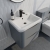 Delphi Polaris Satin Grey 600mm 2-Drawer Wall Hung Vanity Unit (inc Basin) | Thumbnail Image