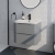 Delphi Polaris Satin Grey 600mm 2-Drawer Wall Hung Vanity Unit (inc Basin) | Thumbnail Image