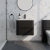 Delphi Polaris Satin Soft Black 600mm 2-Drawer Wall Hung Vanity Unit (inc Basin) | Thumbnail Image