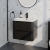Delphi Polaris Satin Soft Black 600mm 2-Drawer Wall Hung Vanity Unit (inc Basin) | Thumbnail Image