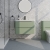 Delphi Polaris Satin Green 800mm 2-Drawer Wall Hung Vanity Unit (inc Basin) | Thumbnail Image