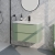Delphi Polaris Satin Green 800mm 2-Drawer Wall Hung Vanity Unit (inc Basin) | Thumbnail Image