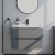 Delphi Polaris Satin Grey 800mm 2-Drawer Wall Hung Vanity Unit (inc Basin) | Thumbnail Image