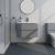 Delphi Polaris Satin Grey 800mm 2-Drawer Wall Hung Vanity Unit (inc Basin) | Thumbnail Image